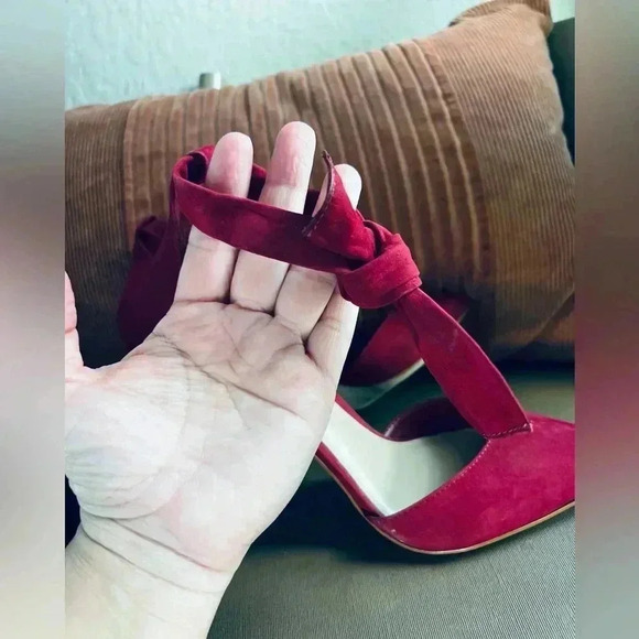 Aldo Red Pointed Toe Dress Sandal Strap Heels size 6.5 - Picture 6 of 9